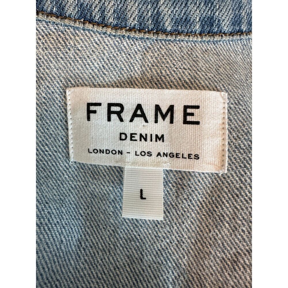 Frame Colorblock Denim Jacket Size Large - image 7
